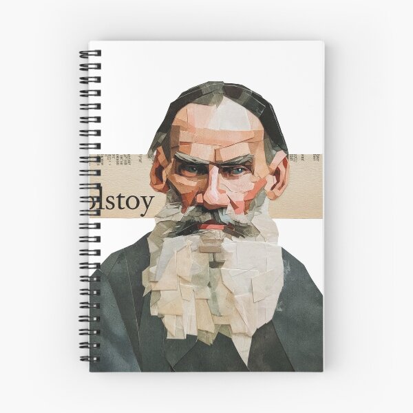 Item preview, Leo Tolstoy – Literary Collage Portrait Art Print | Russian Literature War and Peace Poster designed and sold by OzzFrequency.
