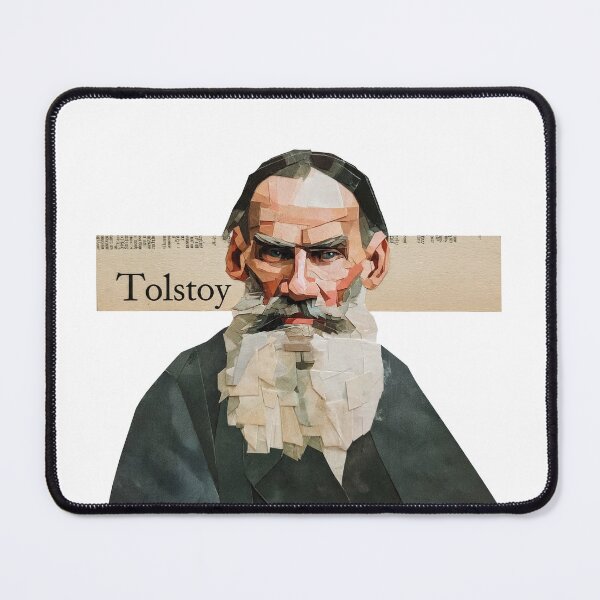 Item preview, Leo Tolstoy – Literary Collage Portrait Art Print | Russian Literature War and Peace Poster designed and sold by OzzFrequency.