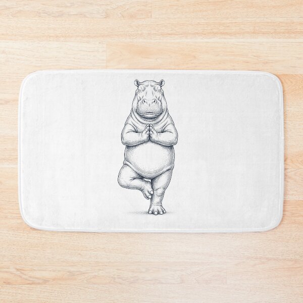 Item preview, Vintage Hippo Yoga Tree Pose Animal Lover designed and sold by TerryConnells.