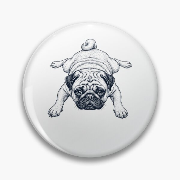 Item preview, Vintage Pug Splooting Dog Mom Dad Lover designed and sold by DoodleTortle.