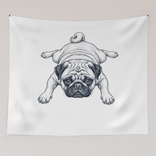Item preview, Vintage Pug Splooting Dog Mom Dad Lover designed and sold by DoodleTortle.