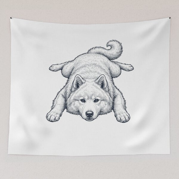 Item preview, Vintage Samoyed Splooting Dog Mom Dad Lover designed and sold by DoodleTortle.
