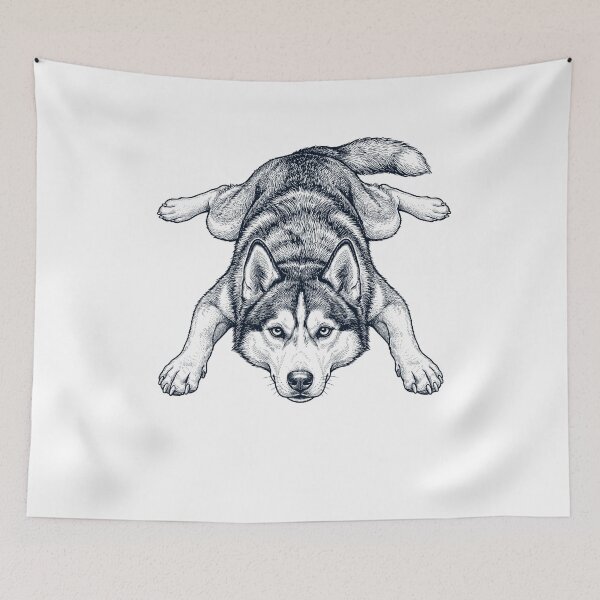 Item preview, Vintage Siberian Husky Splooting Dog Mom Dad Lover designed and sold by DoodleTortle.