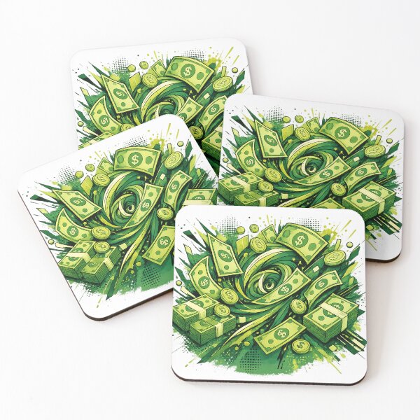 Item preview, Neon Money Vortex – Futuristic Money Art Design in Green designed and sold by Gletschie.