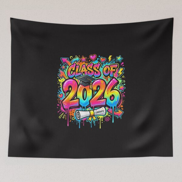 Item preview, Class of 2026 Graffiti Drip Colorful Graduation Retro Design designed and sold by kiralynstration.
