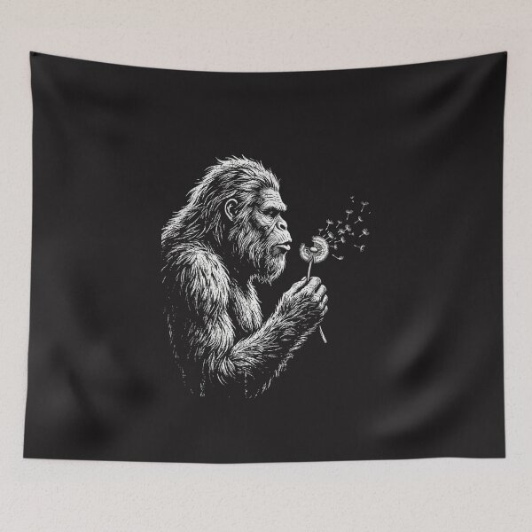 Item preview, Bigfoot Blowing Dandelion Vintage Sasquatch Nature Retro Design designed and sold by kiralynstration.