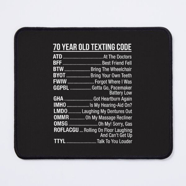Item preview, 70 Year Old Texting Code Funny Senior Citizen Retro Design designed and sold by kiralynstration.