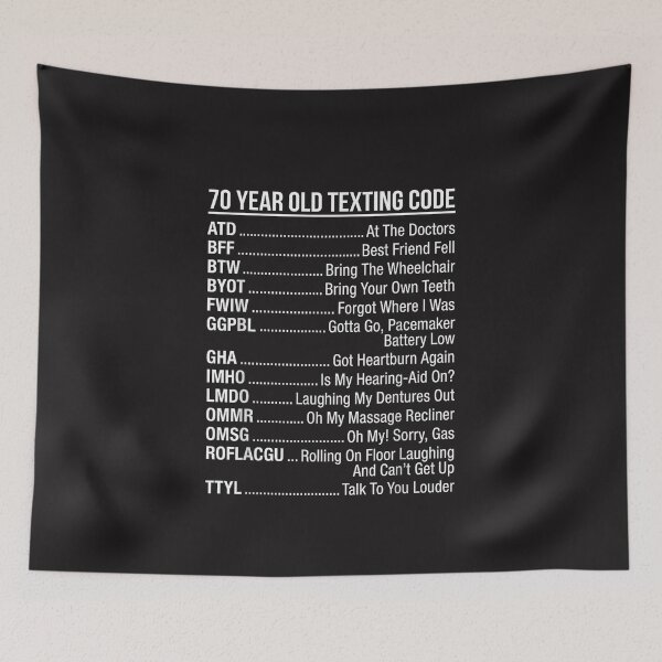 Item preview, 70 Year Old Texting Code Funny Senior Citizen Retro Design designed and sold by kiralynstration.