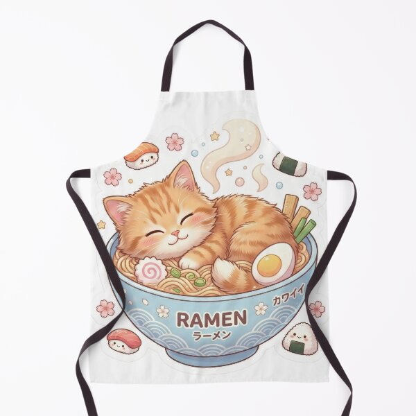 Item preview, Adorable orange tabby kitten sleeping peacefully in a bowl of ramen noodles designed and sold by rajeshbac.