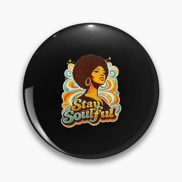 Item preview, Stay Soulful Retro Afro Portrait with Psychedelic Patterns designed and sold by ngan2614387.