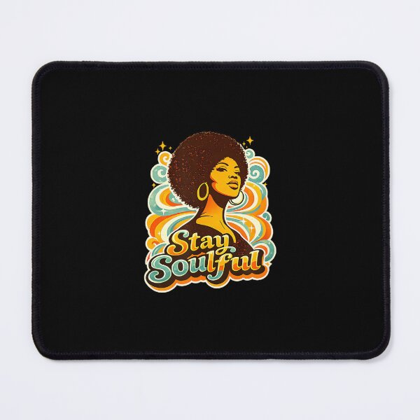 Item preview, Stay Soulful Retro Afro Portrait with Psychedelic Patterns designed and sold by ngan2614387.