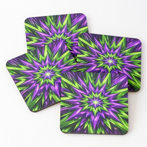 Item preview, Green-violet stars designed and sold by Sigtrix.
