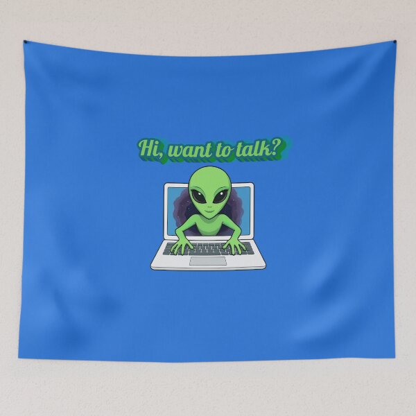 Item preview, Hi, Want to Talk? Alien Tee designed and sold by Aimetoi.