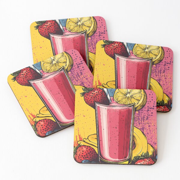 Item preview, Colorful Fruit Smoothie Art, Retro Pop Art Summer Drink Print designed and sold by daila70.