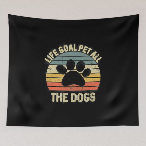 Item preview, Life Goal Pet All Dogs Paw Retro Sunset designed and sold by OlyvieArt.