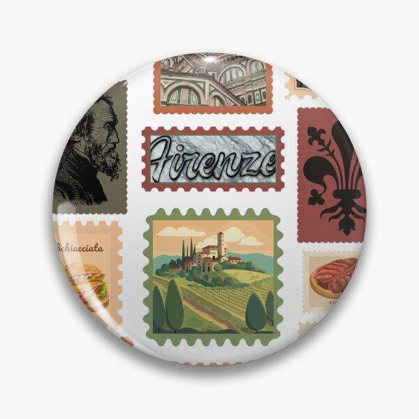 Item preview, Florence Postage Stamp Collage | Vintage Firenze Italy Travel Art designed and sold by inallusha.