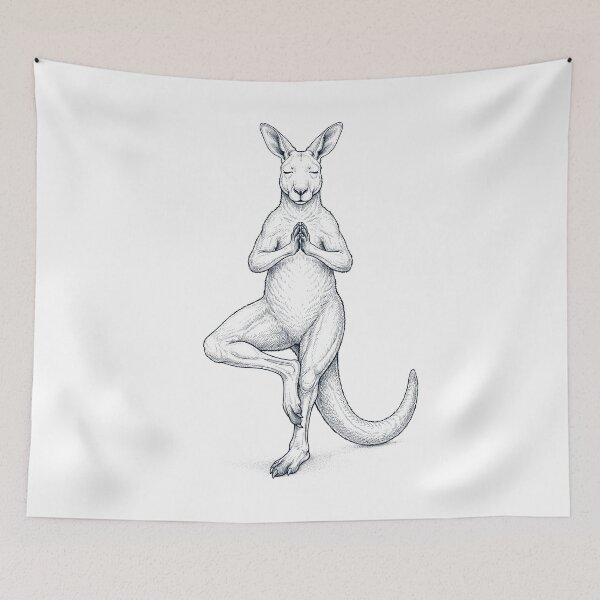 Item preview, Vintage Kangaroo Yoga Tree Pose Animal Lover designed and sold by TerryConnells.