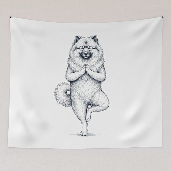 Item preview, Vintage Keeshond Yoga Tree Pose Dog Mom Lover designed and sold by TerryConnells.