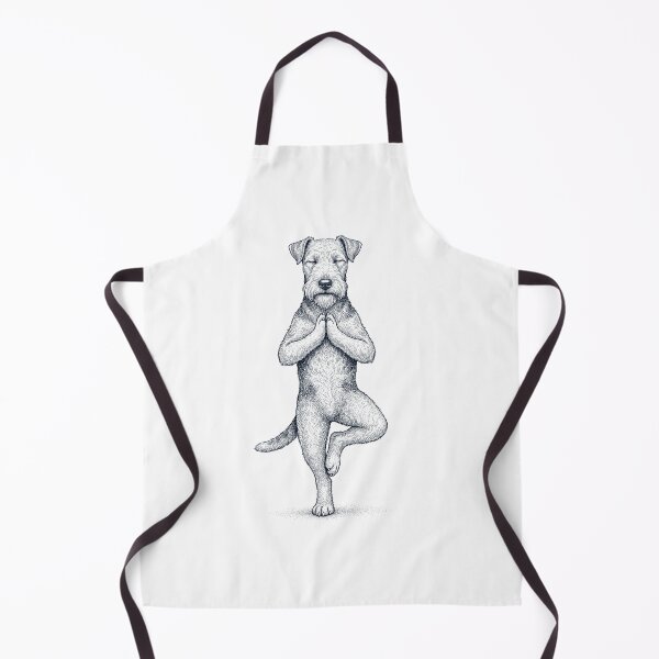 Aperçu de l'œuvre Yoga vintage Lakeland Terrier, posture de l'arbre, maman amoureuse des chiens créée et vendue par TerryConnells.