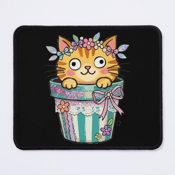 Item preview, Ginger Tabby Peeking from Ceramic Jar designed and sold by Emegan Print Art.