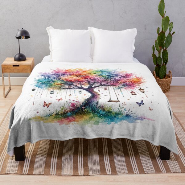 Item preview, Rainbow Tree Watercolor designed and sold by PetalGarden.