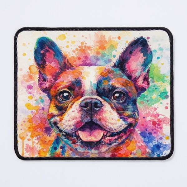 Item preview, Happy Frenchie Smile - Vibrant Rainbow Watercolor French Bulldog designed and sold by myforestfog.