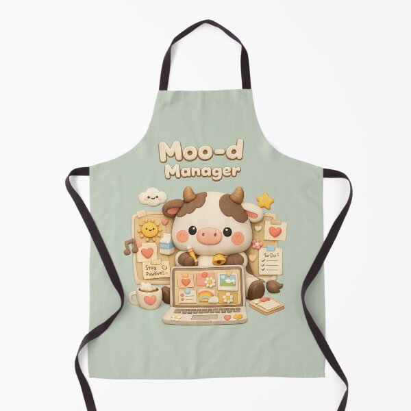 Item preview, Cute Cow Moo-d Manager - Kawaii Office Animal | Funny Productivity Mood Board Aesthetic designed and sold by Moons Studio.