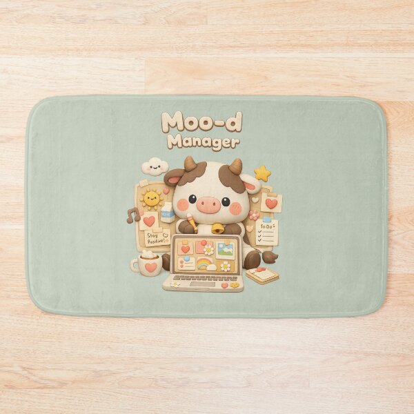 Item preview, Cute Cow Moo-d Manager - Kawaii Office Animal | Funny Productivity Mood Board Aesthetic designed and sold by Moons Studio.