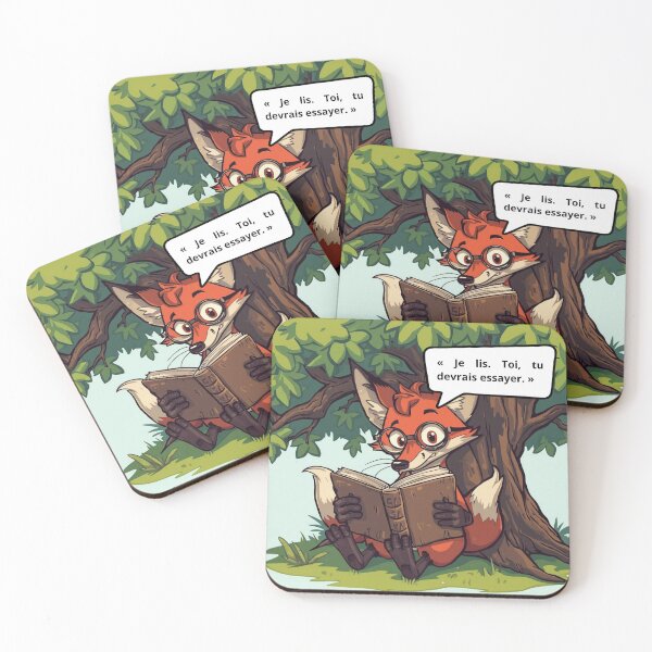 Item preview, A fox reading under a tree designed and sold by Art70shop.