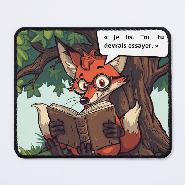 Item preview, A fox reading under a tree designed and sold by Art70shop.