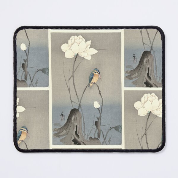 Item preview, Kingfisher with Lotus Flower by Ohara Koson Vintage Japanese Bird Woodblock Art designed and sold by artofuniverse.