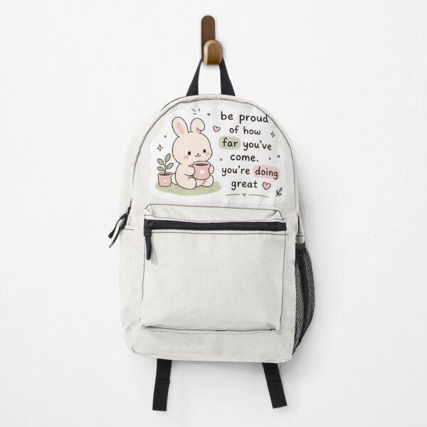 Item preview, Be Proud of How Far You’ve Come Sticker – Cute Bunny Motivation designed and sold by Digital_products_0111.