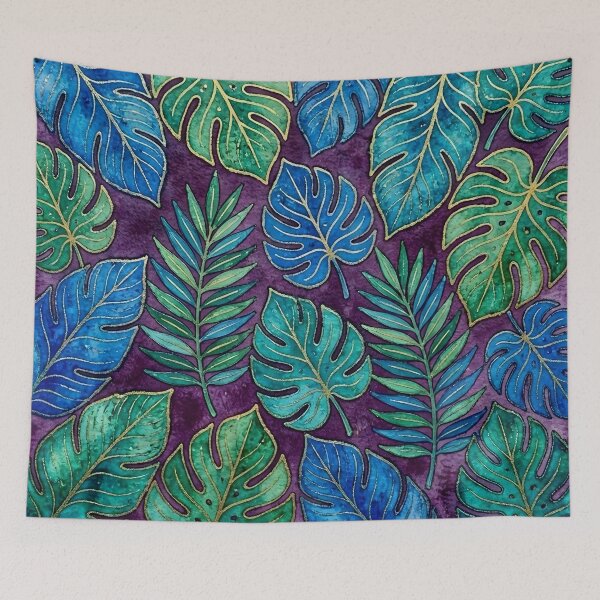 Item preview, Blue and Green Tropical Leaves designed and sold by GraphicsClub.