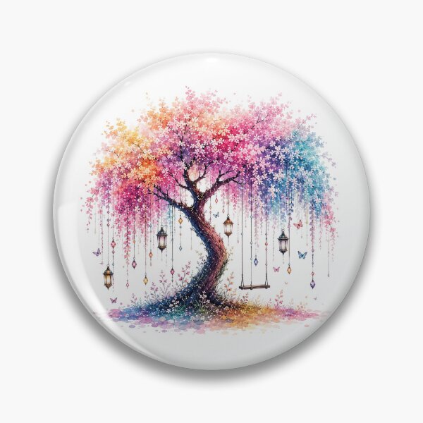 Artikelvorschau, Aquarell-Fantasiebaum in Pastellfarben entworfen und verkauft von PetalGarden.