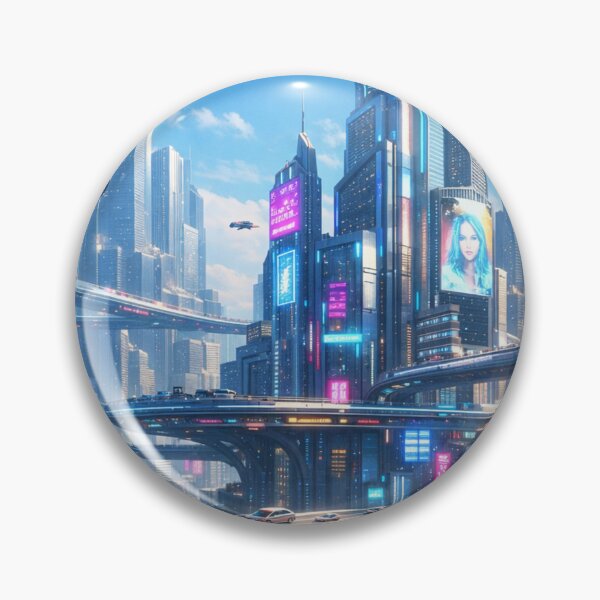 Item preview, Floating neon metropolis awakens designed and sold by Sigtrix.