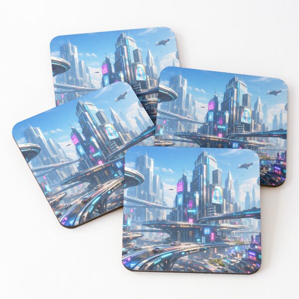 Item preview, Floating neon metropolis awakens designed and sold by Sigtrix.