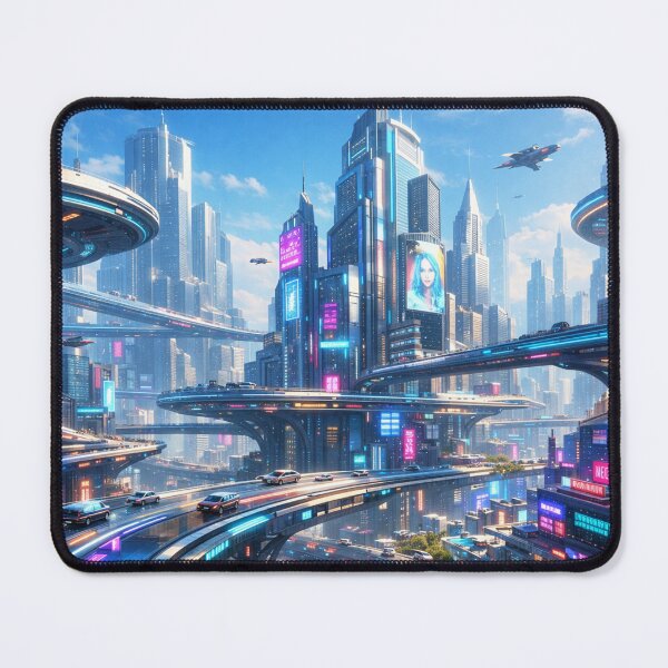 Item preview, Floating neon metropolis awakens designed and sold by Sigtrix.