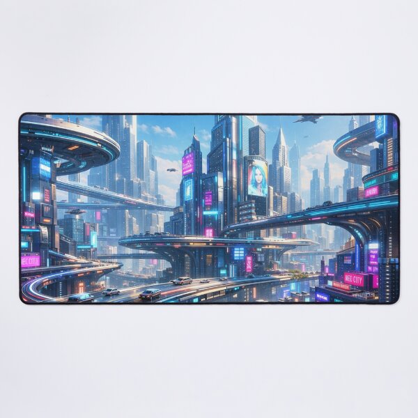 Item preview, Floating neon metropolis awakens designed and sold by Sigtrix.