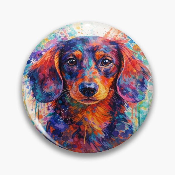 Item preview, Vibrant Dachshund - Colorful Watercolor Weiner Dog Portrait designed and sold by myforestfog.