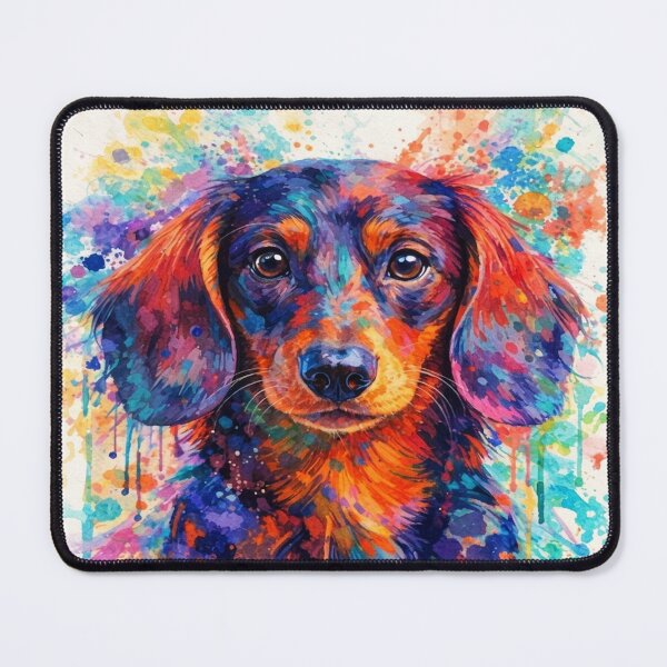 Item preview, Vibrant Dachshund - Colorful Watercolor Weiner Dog Portrait designed and sold by myforestfog.