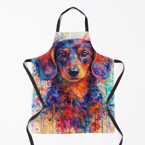 Item preview, Vibrant Dachshund - Colorful Watercolor Weiner Dog Portrait designed and sold by myforestfog.