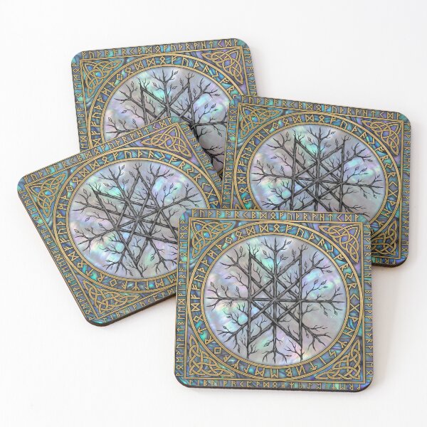 Item preview, The Wyrdweave: Iridescent Web of Wyrd & Elder Futhark Runes designed and sold by JacquiTaylorArt.