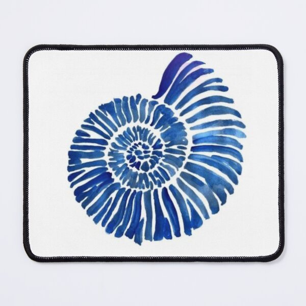 Item preview, Bold Blue Fossil Indigo Nautilus Shell Design  designed and sold by NivyasArtistry.