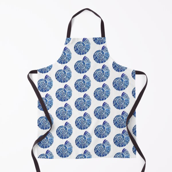 Item preview, Bold Blue Fossil Indigo Nautilus Shell Design designed and sold by NivyasArtistry.