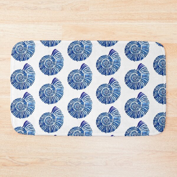 Item preview, Bold Blue Fossil Indigo Nautilus Shell Design  designed and sold by NivyasArtistry.