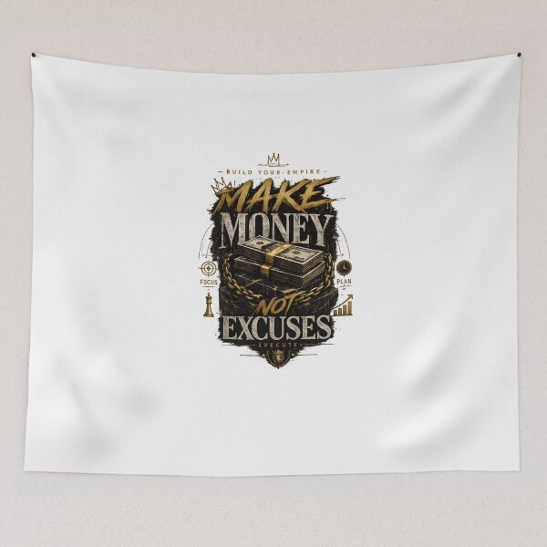 Item preview, Make Money Not Excuses T-Shirt | Hustle Mindset Luxury Streetwear Graphic Design designed and sold by Divakar Fashion.