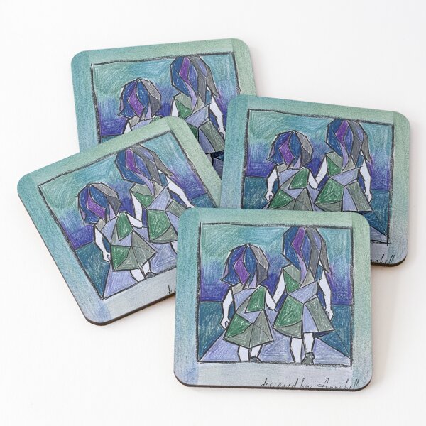 Item preview, Two best friends holding hands - abstract art designed and sold by Annabells-Kunst.