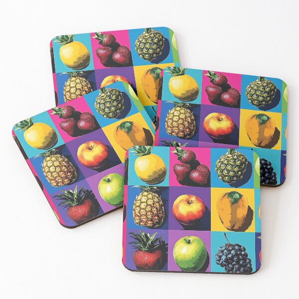 Item preview, Pop Art Fruit Grid, Bold Colorful Warhol Style Fruit Illustration designed and sold by daila70.