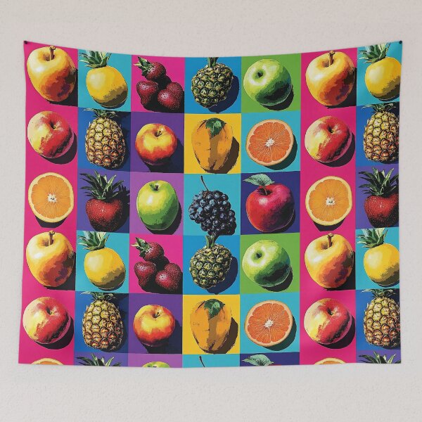 Item preview, Pop Art Fruit Grid, Bold Colorful Warhol Style Fruit Illustration designed and sold by daila70.