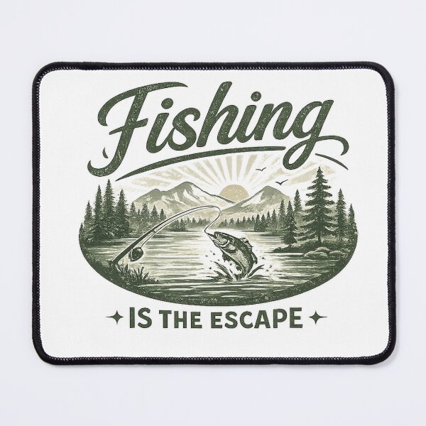 Item preview, Fishing Is the Escape - Vintage Fishing Lake Design designed and sold by Digal92.